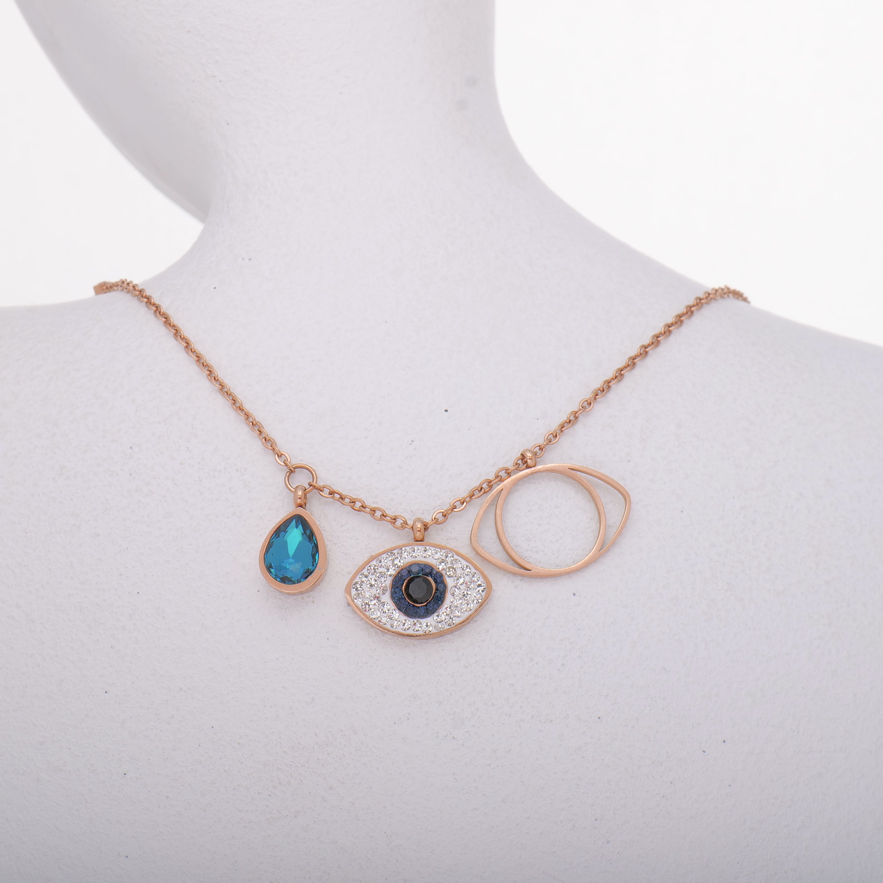 COLLANA DUO EVIL EYE BIANCO | Bowdoo.com