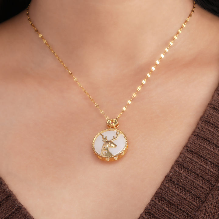 Deer Galaxy 18K Gold Plated Necklace - Swashaa