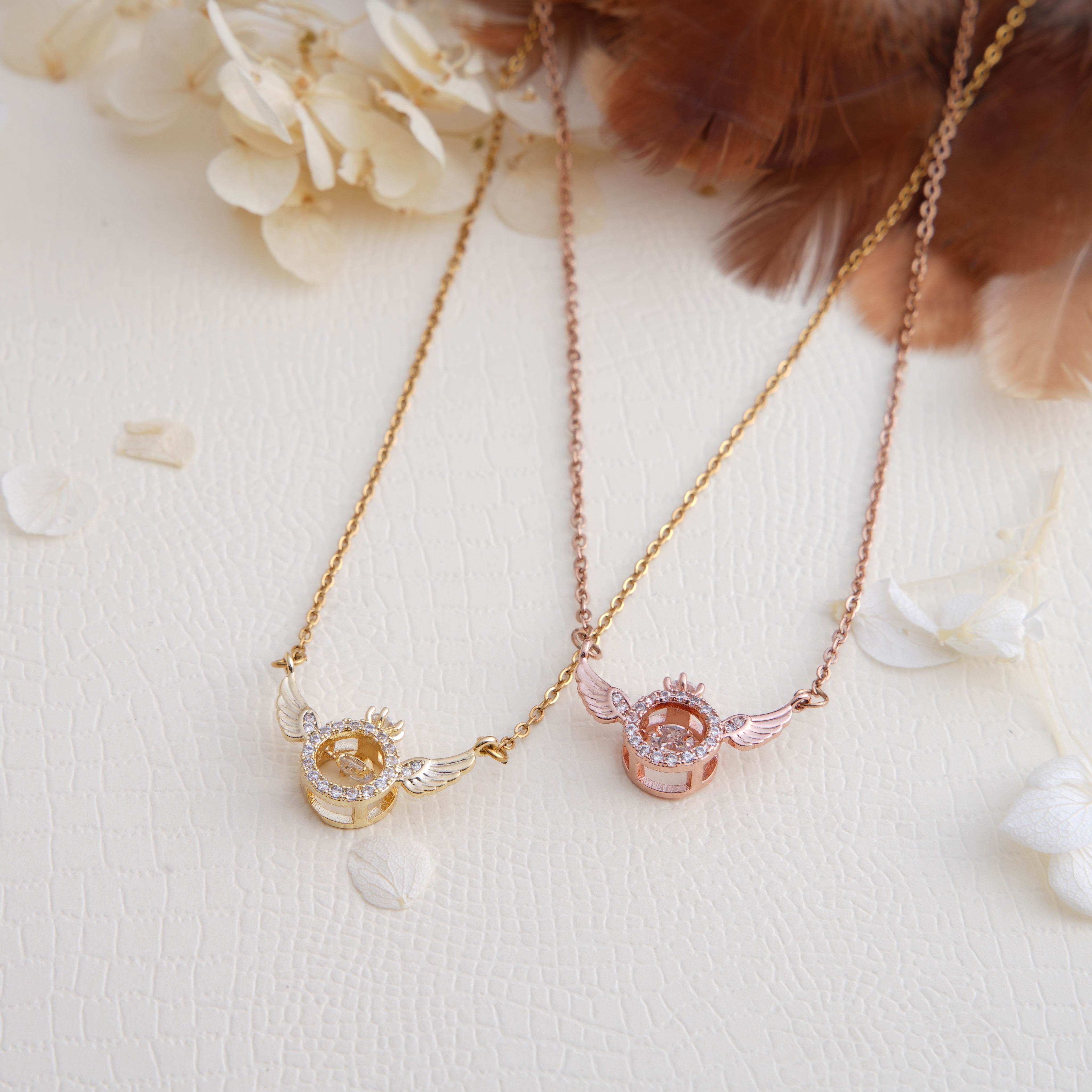 Radiance 3-Ring Necklace with Accents in Gold, Rhodium and Rose Gold