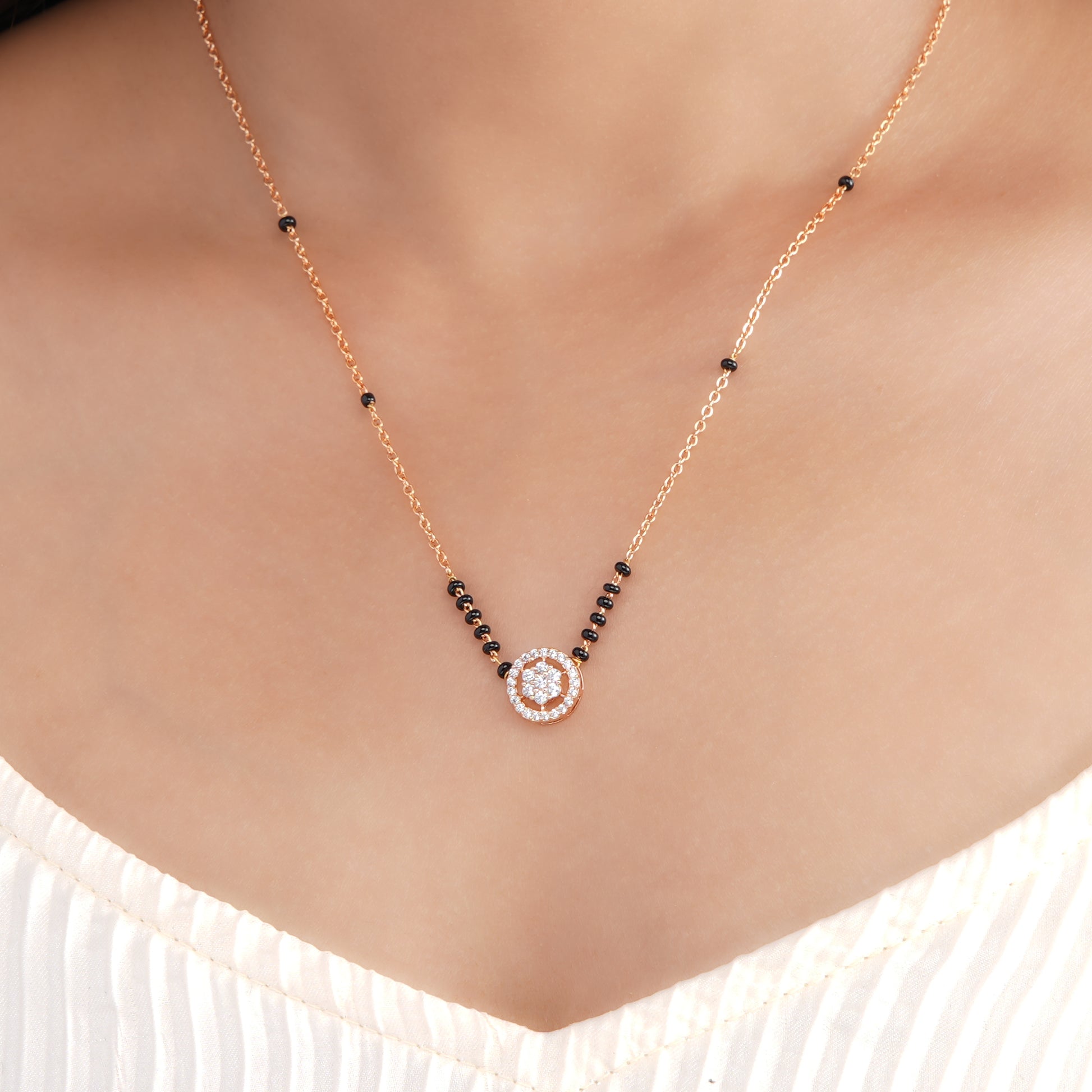 Kisna Rosegold Plated Mangalsutra - Swashaa