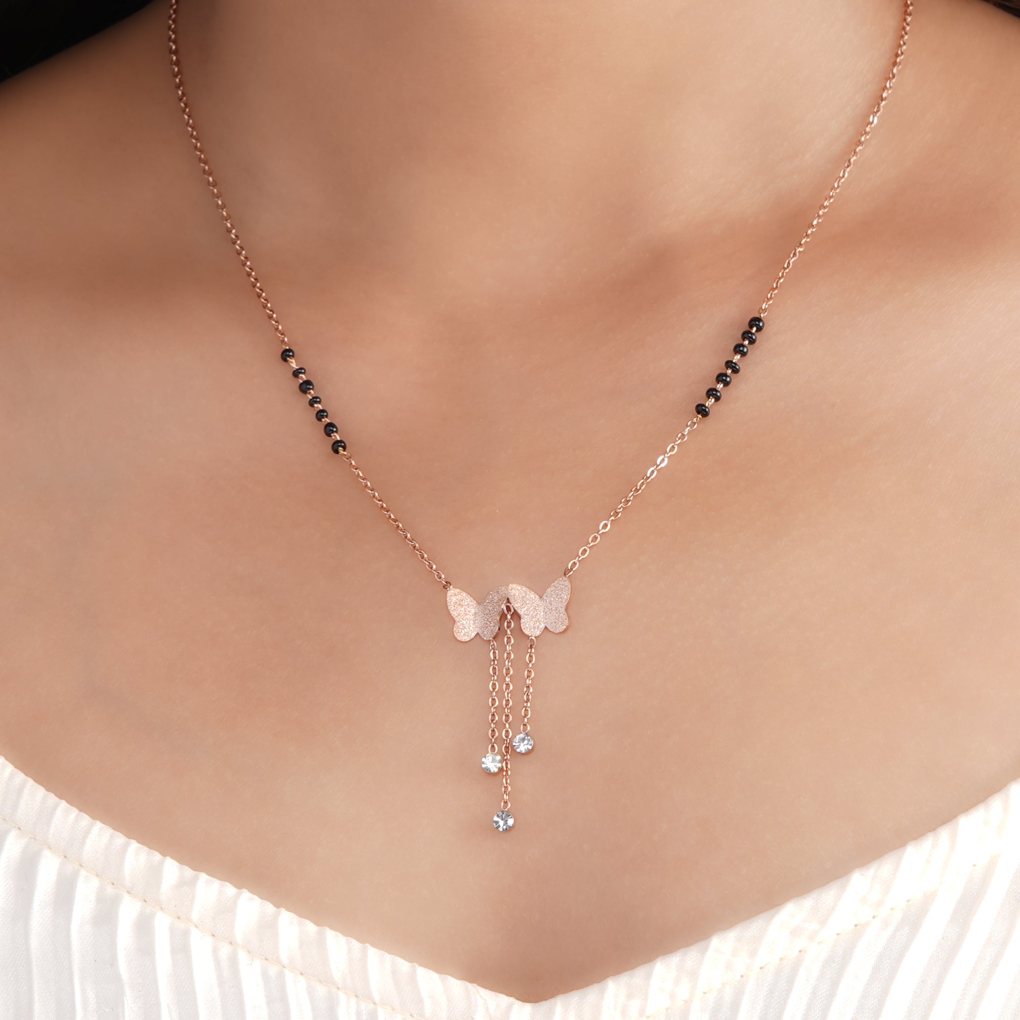 Shreya Rosegold Plated Mangalsutra