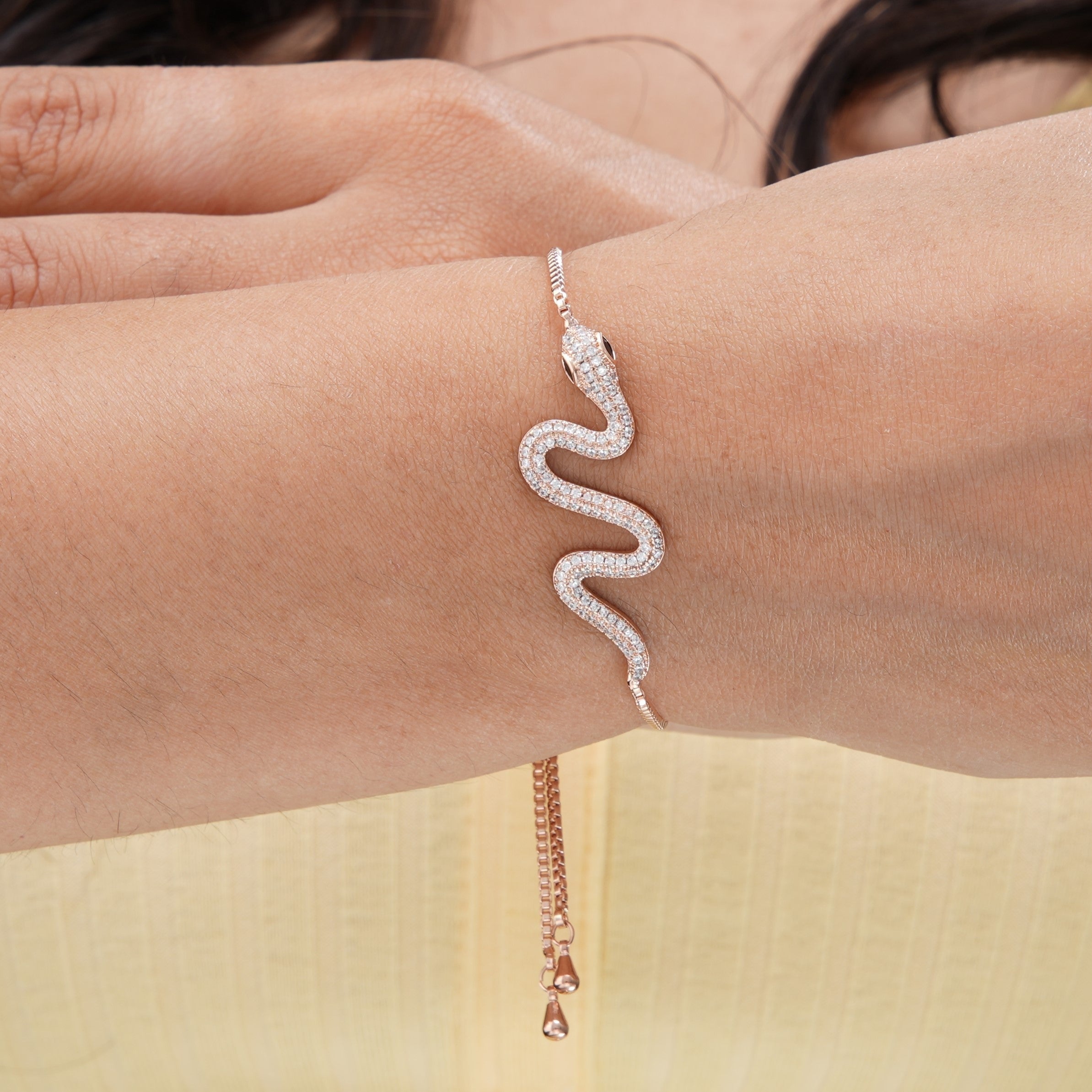 Mahsa Snake Rosegold Plated Bracelet