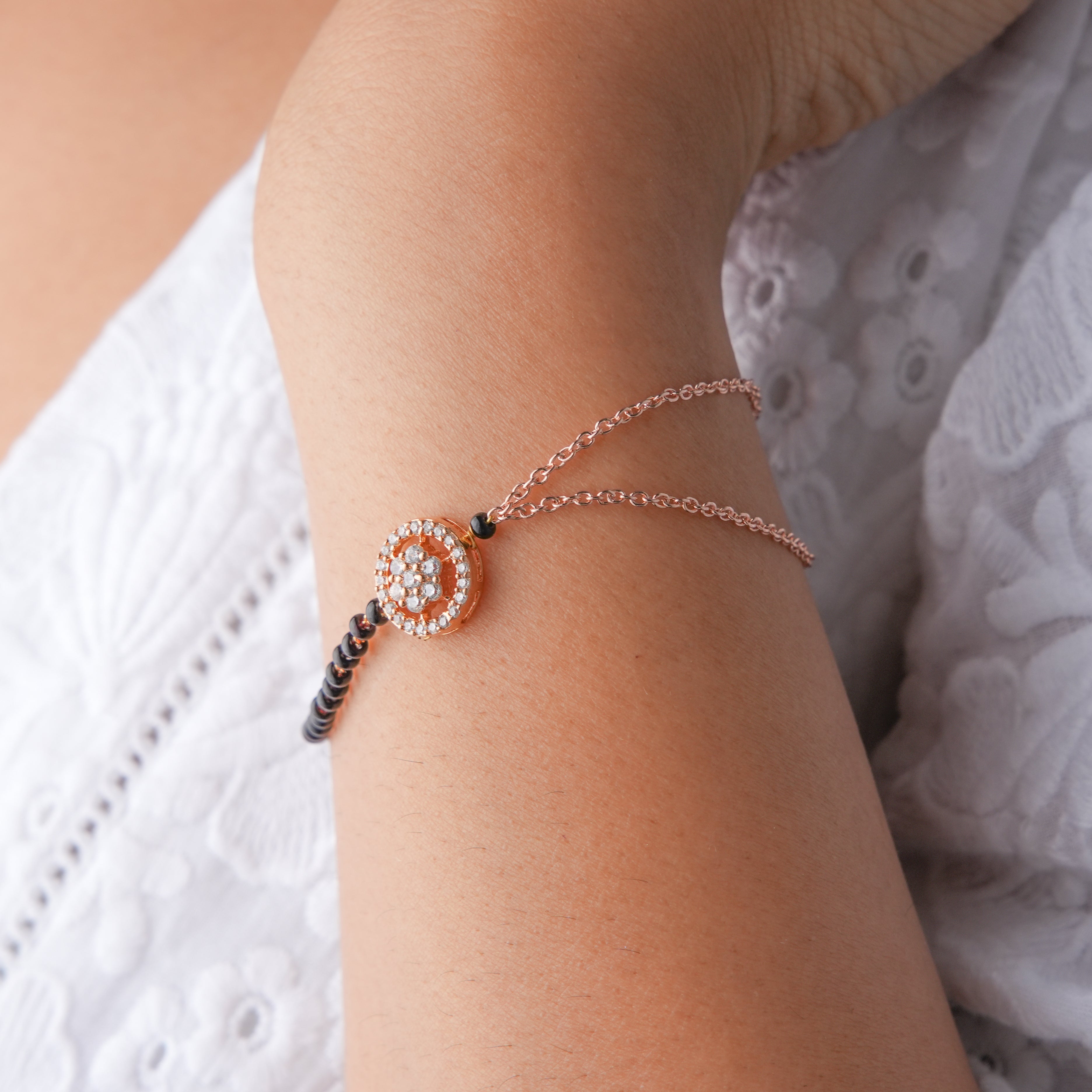 Kisna Rosegold Plated Mangalsutra Bracelet