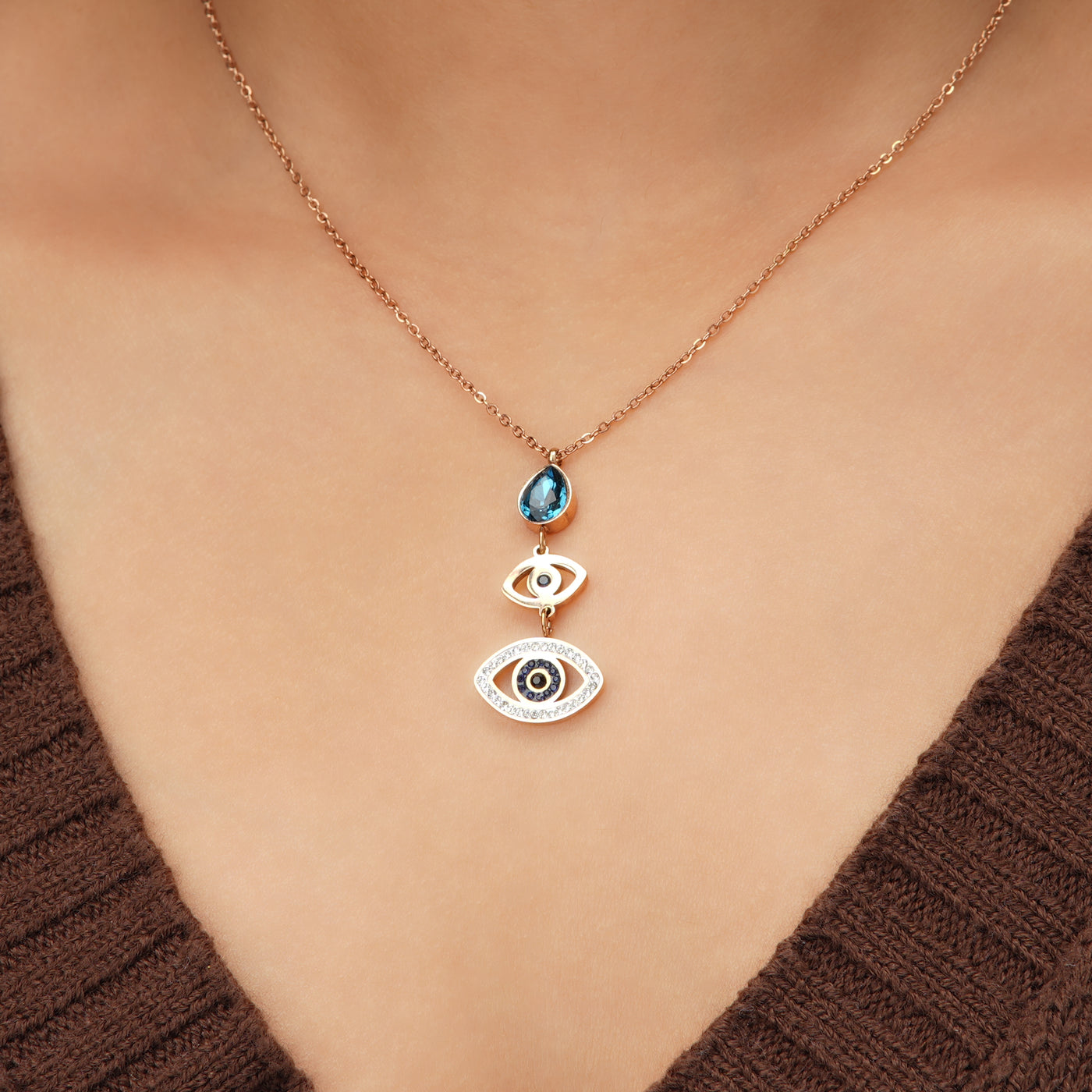 Delicate Evil Eye Necklace - Swashaa