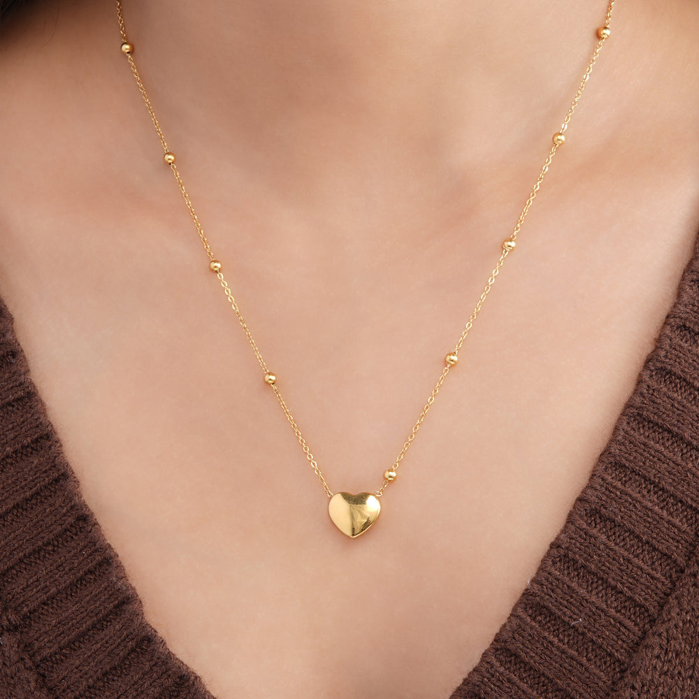 Statement Heart 18K Gold Plated Necklace - Swashaa