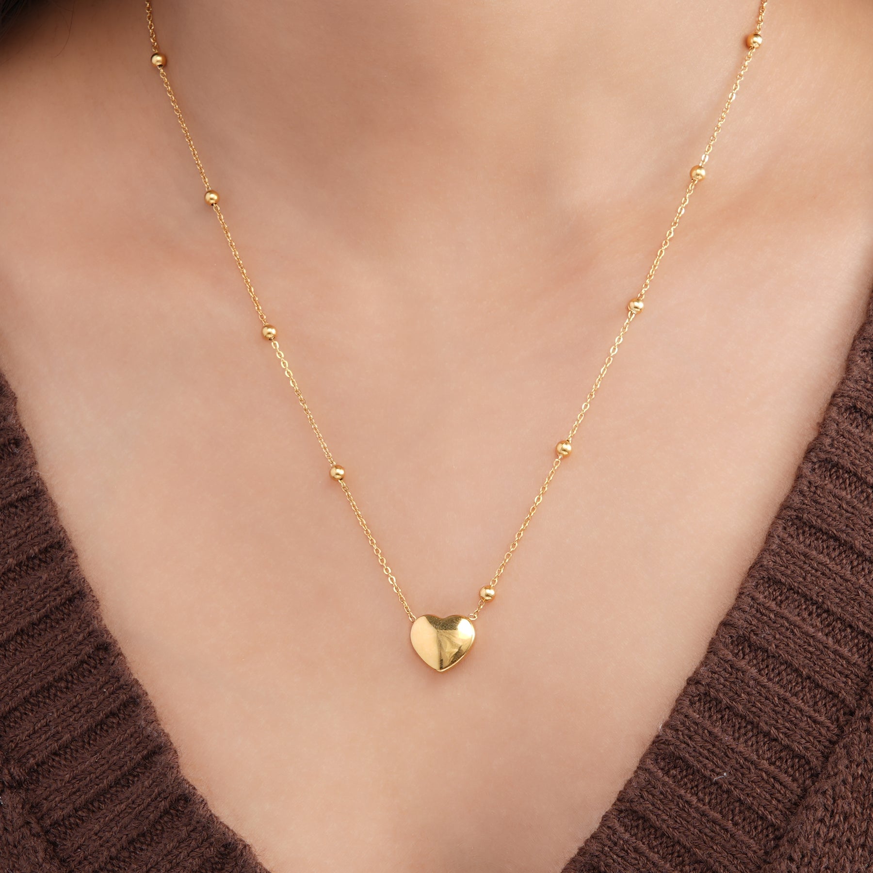 Puffy Heart Toggle Necklace (silver or gold) – Erin McDermott Jewelry