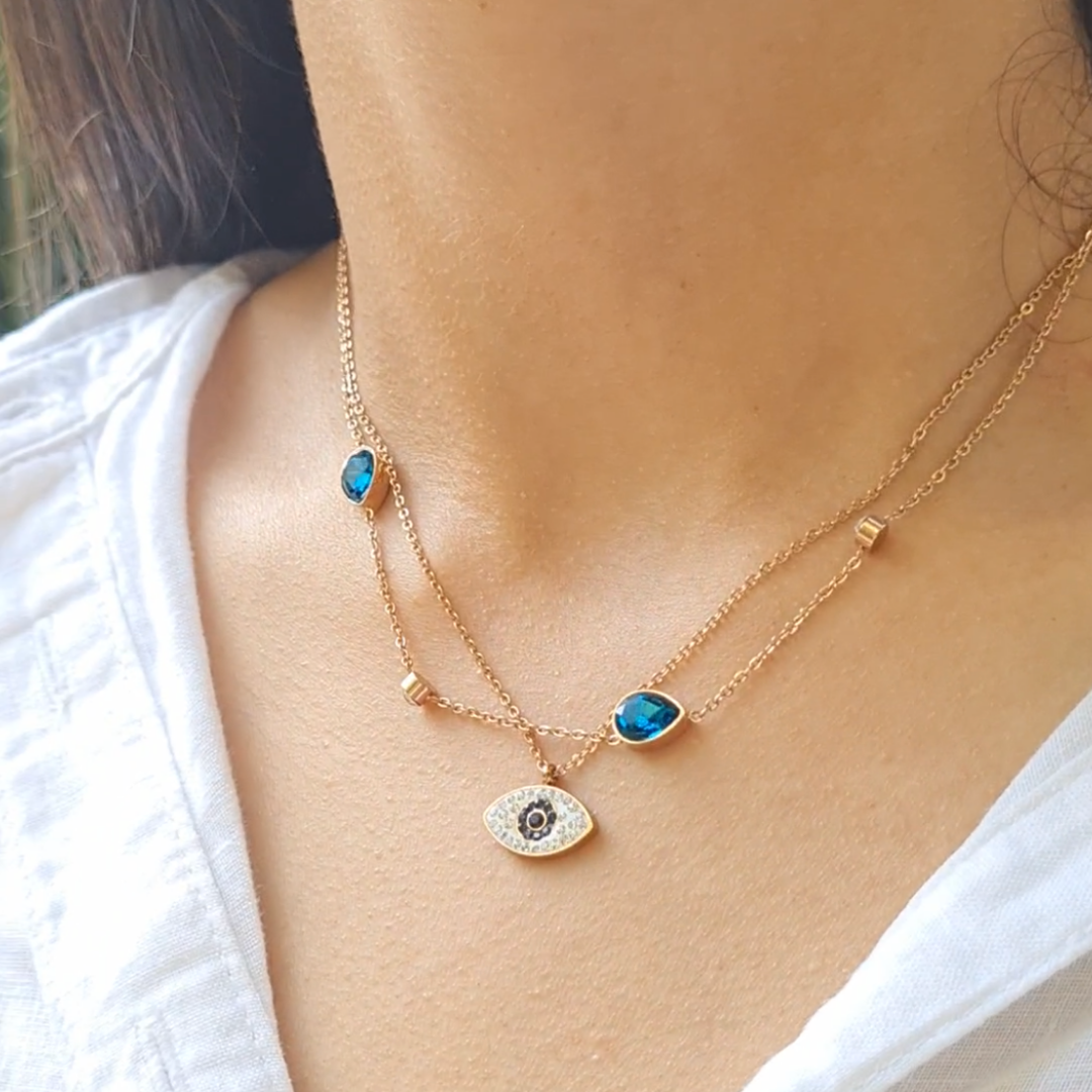 Layered Evil Eye Necklace Video