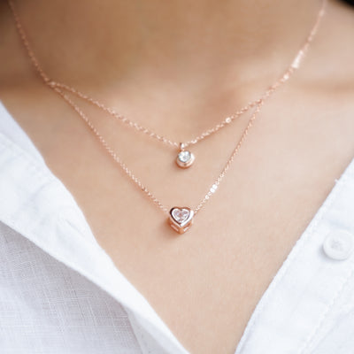 Solitaire Heart Necklace - Swashaa